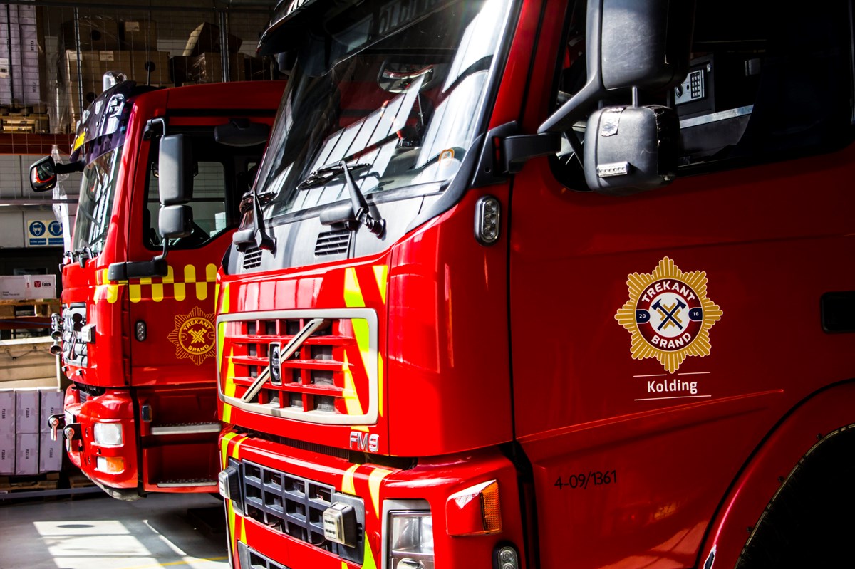 Stationen i Kolding er drevet af Falck, som løser slukningsopgaverne for TrekantBrand,